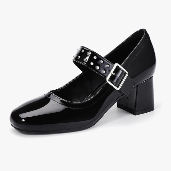 NEW-Black Mary Jane Shoes - Picture 1 of 10